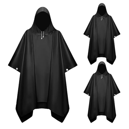 Rain Ponchos for Adults,Raincoat for Women Men,Lightweight Unisex Raincoat for Hiking Camping (3Pack,Black, Gray, Purple)2