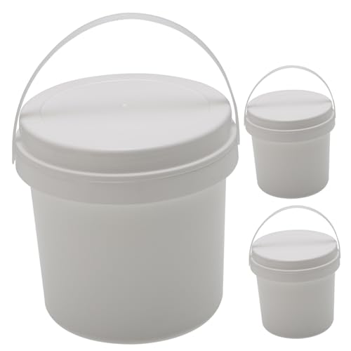 HOMOCONO Building Blocks Storage Bucket Set 3 Pack White Toy Storage Container Lids for Boys and Girls
