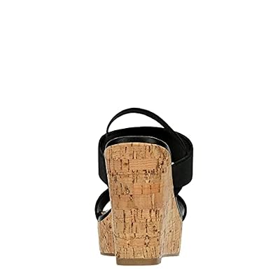 Limelight - Women's Open Square Toe Cork Wedge Sandals with Elastic Straps