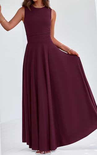 Image of PRETTYGARDEN Womens Summer Dresses 2026 Casual Sleeveless Crewneck Aline Maxi Dress Stretch Tank Flowy Long Dresses
