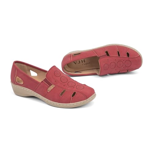 Image of VJH confort Women's Flat Shoes, Slip-on Round Toe Light Weight Comfort Casual Walking Shoes