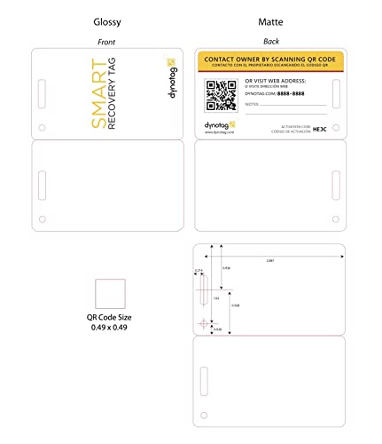 Dynotag® Web Enabled Smart Fashion Luggage Id Tags, With Dynoiq™ & Lifetime Recovery Service. 2 Identical Tags+Chains (Original White) #TOP2