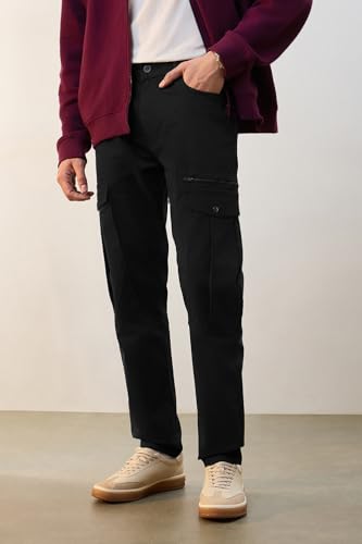 Image of NOBERO Men's Utility Cargo Pants | Cargo Pants for Men | Regular Fit | Multi-Pocket Utility Design | Durable Woven Fabric | Everyday Wear