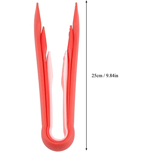 Image of YANCI 3 Pcs Reusable Plastic Kitchen Serving Tongs, Non-Slip Bread Clip for Cooking, Salad Tongs, Colorful Tongs, Catering and Everyday Use (Red)