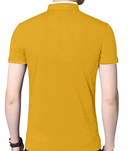 Image of Cotton Mandarian Collar T-Shirt for Men Pack of 1 (Size-S, M, L, XL, XXL)