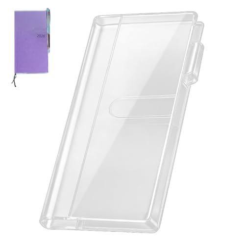 Anti-Yellowing Clear Planner Cover for Hobonichi Weeks & Mega Perfect Fit Not Flimsy Flexible & Durable Reinforced Pen Loop & Pockets Water-Resistant Planner Sleeve (1-Pack)