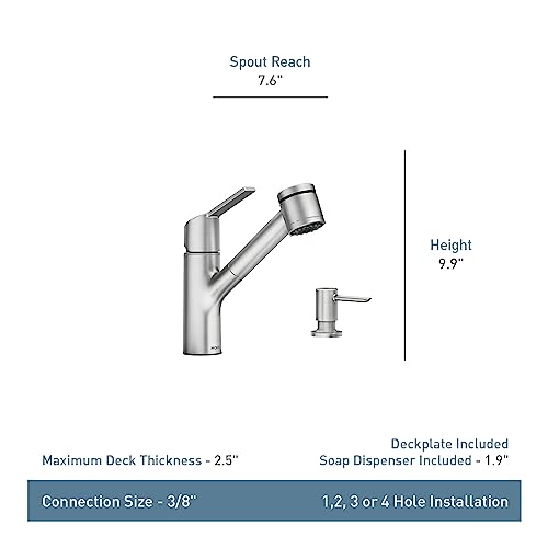Moen 87701SRS Sombra Spot Resist Stainless Pull-Out Kitchen Faucet - image 3