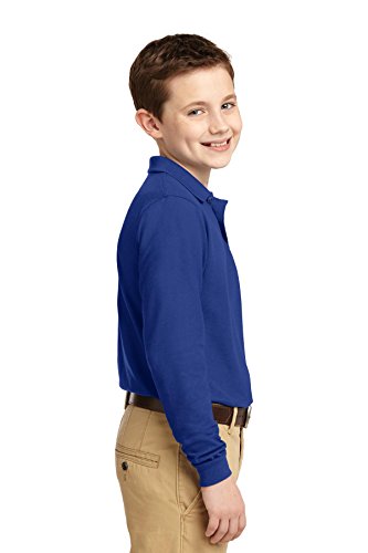 Port Authority Youth Long Sleeve Silk Touch Polo3