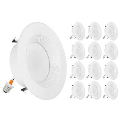 Maxxima 4" 5 CCT Retrofit Recessed LED Downlight - E-26 Quick Connect, Color Selectable 2700K-5000K (2700K/3000K/3500K/4000K/5000K), Dimmable Retrofit, 900 Lumens, Damp Rated for Kitchens - 12 Pack