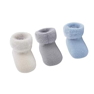 DEBAIJIA 3 Pairs Baby Extra Dikke Winter Sokken Warme Fluffy Fleece 0-12 Maanden Meisjes Pasgeboren Antislip Zachte…