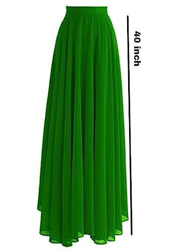 Image of Women's Full Length Georgette Long Skirt- Lehenga with 8 Meters Maxi Flare