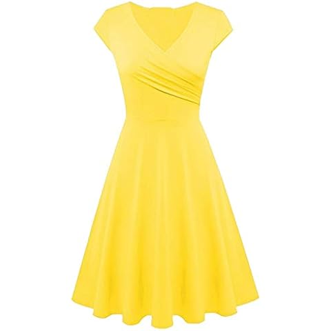 Vestido Amarillo YMING Cuello en V Cover