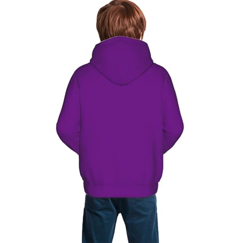 Purple Kid Hoodies Boys Sweatshirts Girls Pullover with Pocket4