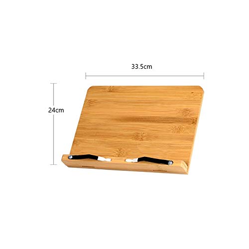 Soporte De Libro De Bambú Ajustable, Soporte Para Libros, Bandeja Y Clips Para Páginas, Libro De