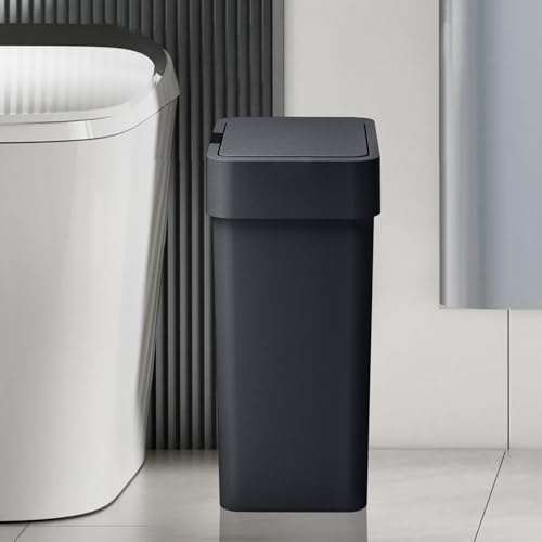 SYNCVIBE Slim Sensor Trash Can with Lid 2.5 Gallon Bathroom Trash Bin, 9.5 Liter Small Smart Garbage Can, Motion Sensor Trash Can with Automatic Lid, Plastic Waterproof Waste Basket for Bedroom