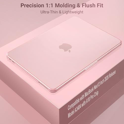 Image of MOSISO Compatible with MacBook Neo Case 13 inch 2026 Release Model A3404 with A18 Pro Chip, 4 in 1 Kit Precision Fit Crack & Scratch Resistant Protective Hard Shell Case Cover, Blush