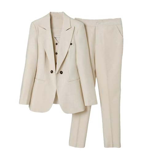 Women Formal Blazer Vest and Pant Suit Autumn Winter Office Business Work Career Wear 3 Pieces Set