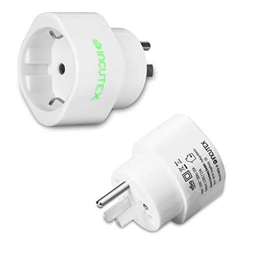 Incutex 2 x usa reseadapter US resekontakt EU adapter travel plugg typ B uttagsadapter USA Kanada, vit