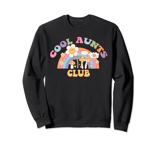Cool Aunts Club Divertente Colorato Arcobaleno Retro Zia Groovy Felpa