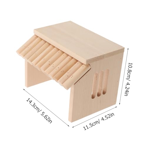 UPKOCH 木製ハムスター隠れ家 小動物用耐噛み小屋 滑らか素材 ストレス軽減プレイハウス かわいいラットハウスケージ用