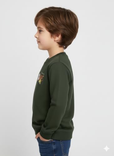 Image of Mack Jonney Boys Printed Fleece Sweatshirt - Warm Winter Pullover for Kids -M5367
