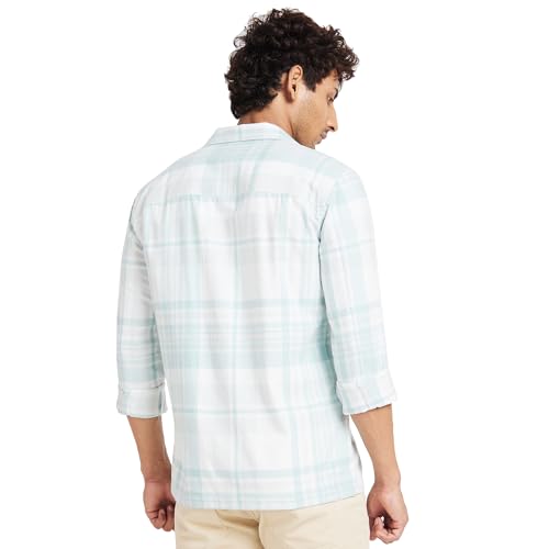 Image of Being Human Grey Slim Straight Fit Regular Collar Long Sleeves Men's Shirt Clothing