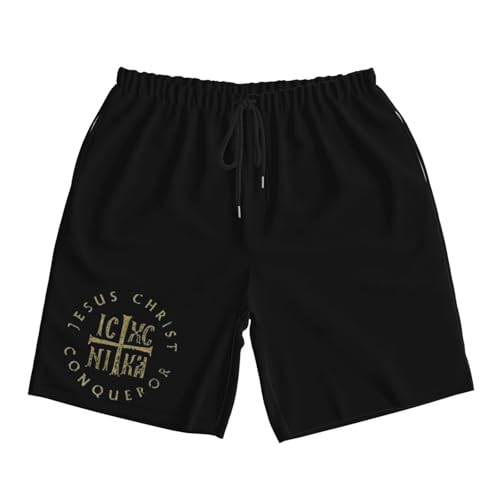 Icxc Nika Cross Orthodox Christian Jesus Christ Men's Quick-Dry Board Shorts 7