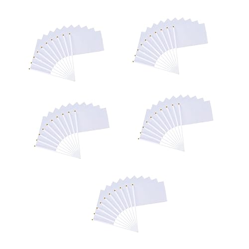 Yardwe 5sets Hand-cranked Flags Racing Banner Flags White for Decorate Small for Easy Assembly Ideal for Businesses 20pcs*5