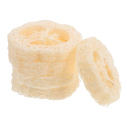 BESTYASH 5Pcs Natural Loofah Soap Holder for Exfoliating Cleanings Multi Purpose Kitchen Loofah Sponges for Dishes and Bathing Soft Absorbent and Breathable Cleaning Tools
