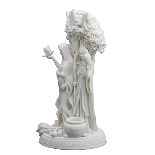 Estatua de resina triple diosa celta 10.5 pulgadas blanca miniatura 6
