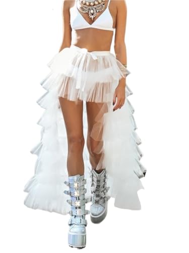 Jupe en tulle blanche style bohème pour la plage et les cérémonies d'été au bord de l'eau