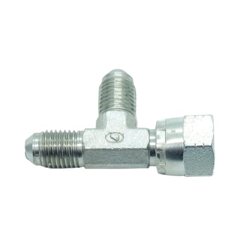 Image of 1 Piece Steel JIC Flare Tube Fitting,Tee Swivel Run 1 /4 JIC (7 /16''-20 Threads)