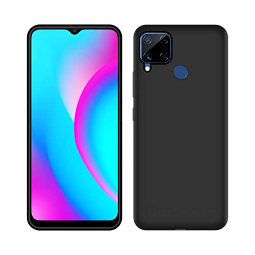 Image of Case Creation Compatible with Realme C15 2021 Back case, Realme C15 Slim Flexible Smart Look case with 360 Camera All Angle Protection (Pure Black)