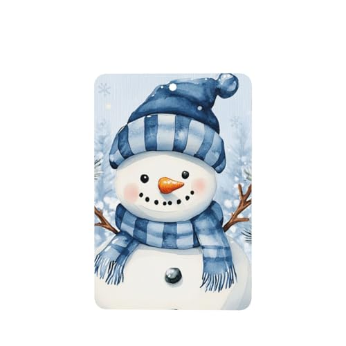 Ambientadores de coche con diseño de muñeco de nieve, bosque de pinos nevados, 4 unidades, tarjetas perfumadas colgantes, tarjetas perfumadas para coche, tabletas de aromaterapia