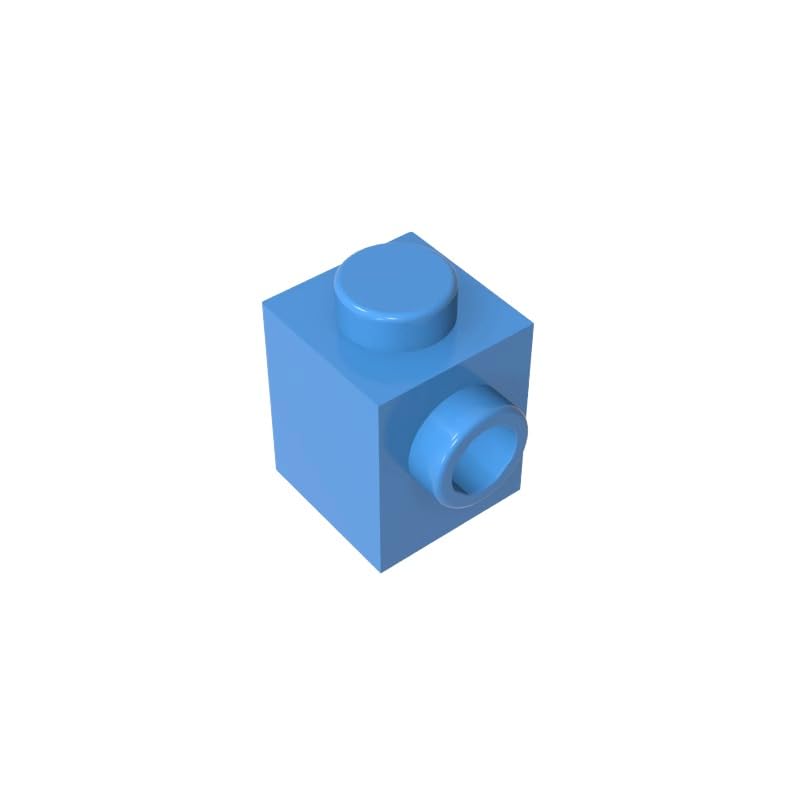Gobricks GDS-635 Brick Special 1x1 with Stud on 1 Side 50PCS Compatible with Lego Toy 87087 DIY Parts and MOC Components for Major Brick Brands Color:Medium Blue โ image 1