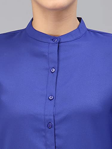 Image of Style Quotient Women Solid Lilac Polyester Formal Shirt