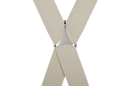 Bretelles de pantalon solides 35 mm avec 4 pinces argentées robustes