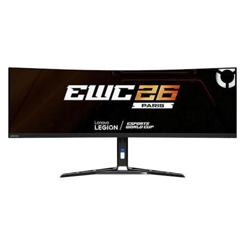 Lenovo Legion R45w-30 Monitor Gaming Curvo 44.5" DQHD (5120x1440), VA, 1ms, 165Hz (Overclock 170Hz), Altoparlanti, Regolabile, AMD FreeSync Premium Pro, HDMI 2.1 + DP + USB-C