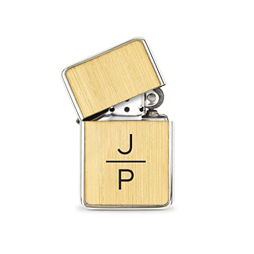 Encendedor metálico personalizado con madera y caja miniatura 1