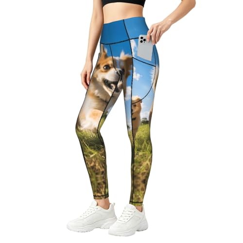 Leggings de yoga ERSDWRE con bolsillos y cintura alta para correr