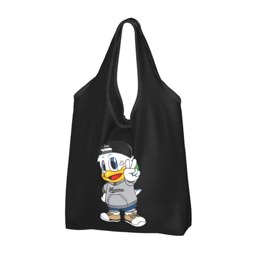 [PORIYNMG] トートバッグ 千葉ロッテマリーンズ 買い物バッグ ショッピングバッグ エコバッグ 肩掛け 2way おしゃれ コンビニバッグ 大容量 折りたたみ 手提げ袋 通勤 通学 出張 旅行 プレゼントのサムネイル