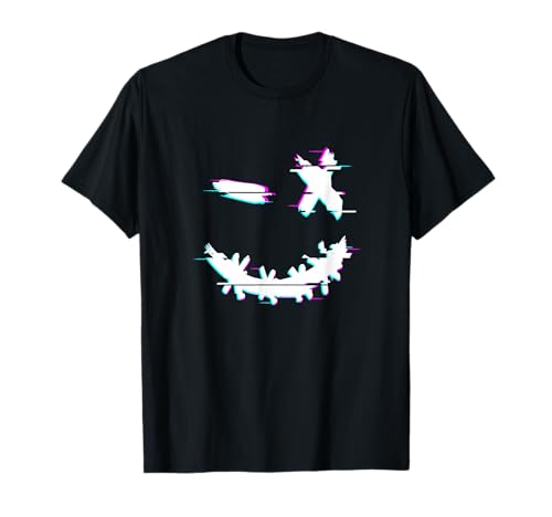 Coole Techno Glitch Smile | Trippy Goa Rave Outfits Männer Frauen T-Shirt