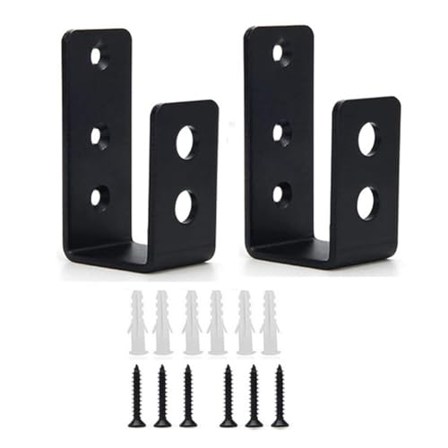 Eieenotee 2 Piezas de Clips de Barrera de Puerta de 2 Pulgadas X 4 Pulgadas Soporte de Varilla Abierta Resistente Soporte en Forma de U para Puerta de Garaje de Cobertizo de