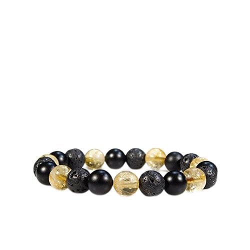 ���[���h���C�h�ȕ�� Galaxy Jewelry 8mm �L�k�� �u���b�N&�C�G���[ �V�g�����A�I�j�L�X�A�n��΂̃u���X���b�g ���E���h�A�X���[�Y��7�C���`�A�j���A�����A�K�[���t�����h�ABF�A��l�p�B