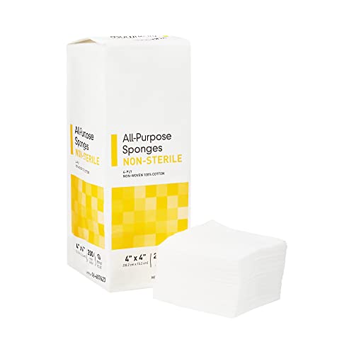 SurgiMac Non-Woven Sponges, 100% Cotton, Nonwoven Gauze, 4-Ply, 4 x 4 inch Non-Sterile, 200-Count Pack miniatura 1