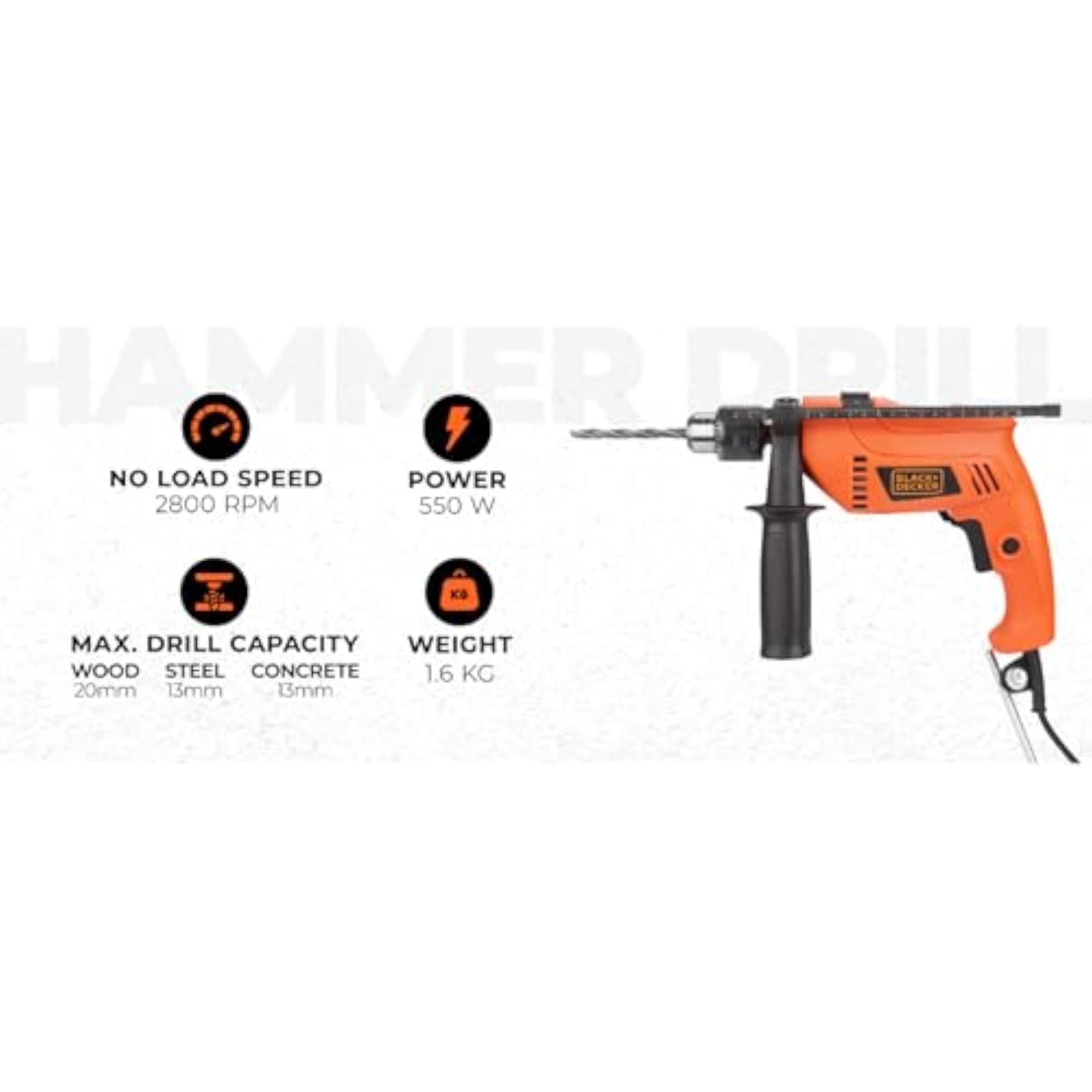 HD555K50-IN 550W Impact Drill Kit with 75 Accessories