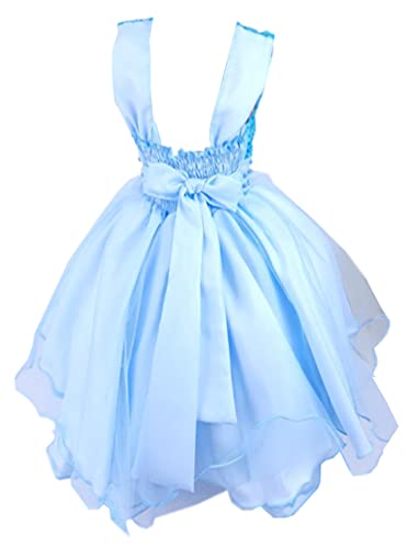 Vestido Infantil Azul Menina Princesa Frozen Aniversário Daminha Social Cinderela Super Luxo Cor:Azu