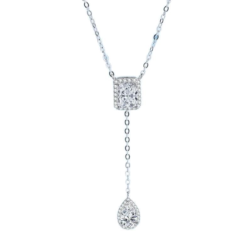 Collier moissanite en argent 925, pendentif brillant de 45cm de haute joaillerie