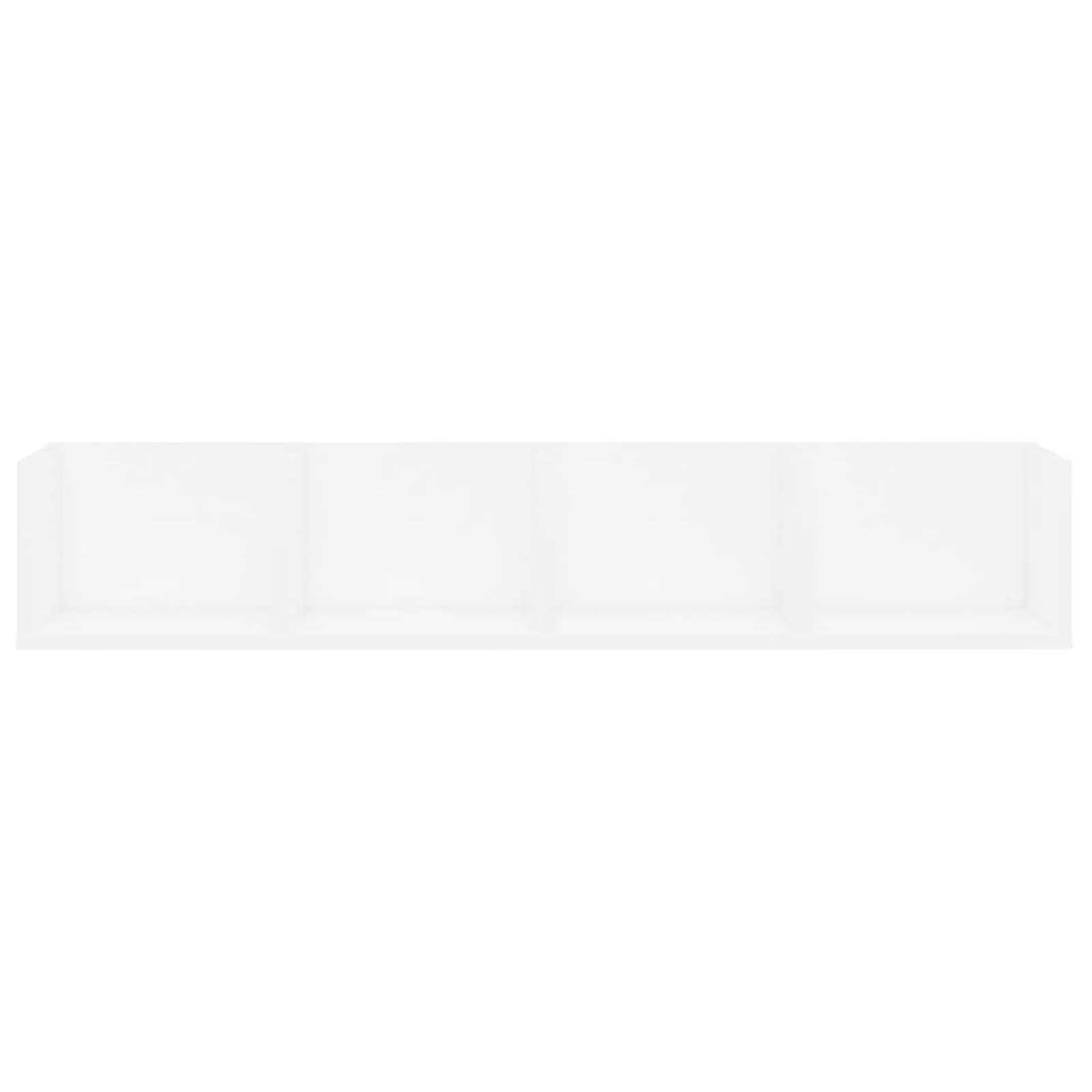 Scaffale Porta CD a Parete Bianco 100x18x18 cm in Multistrato,Scaffale a Parete,Mensole da Muro,Scaffale a Parete Moderna-801319