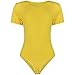 Evoni Body a maniche corte per bambini con scollo rotondo, in cotone, giallo 104